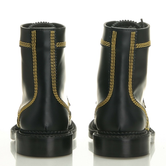 Burberry Bert Black & Yellow Leather Boots 5.5 B - Picture 6 of 6